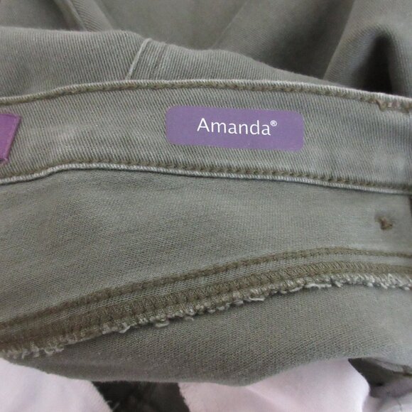 Gloria Vanderbilt Amanda 5-Pocket Jeans Sz 10 Petite Green Straight Leg Stretch - Picture 6 of 7